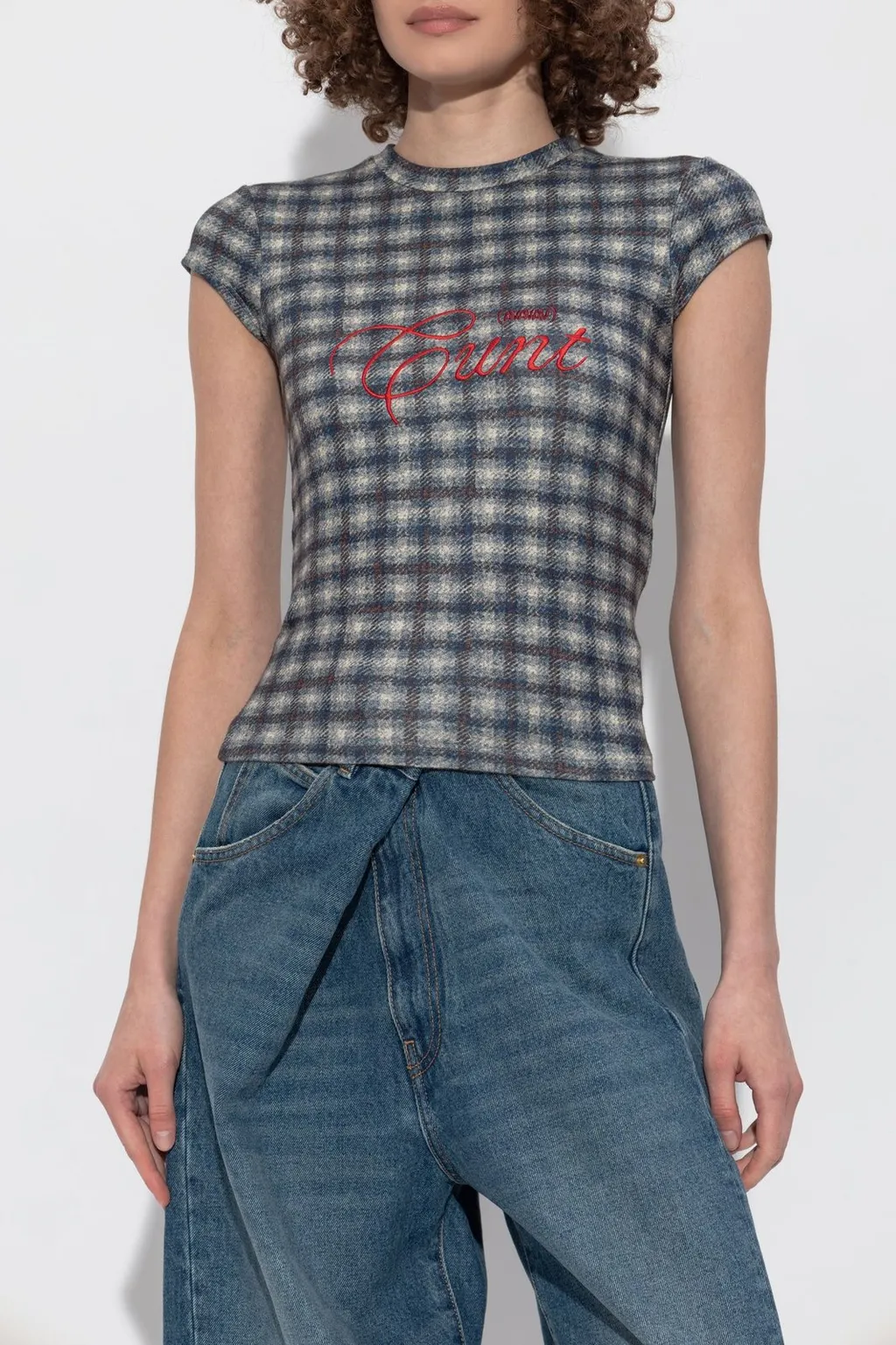 Checkered Inscription T-Shirt
