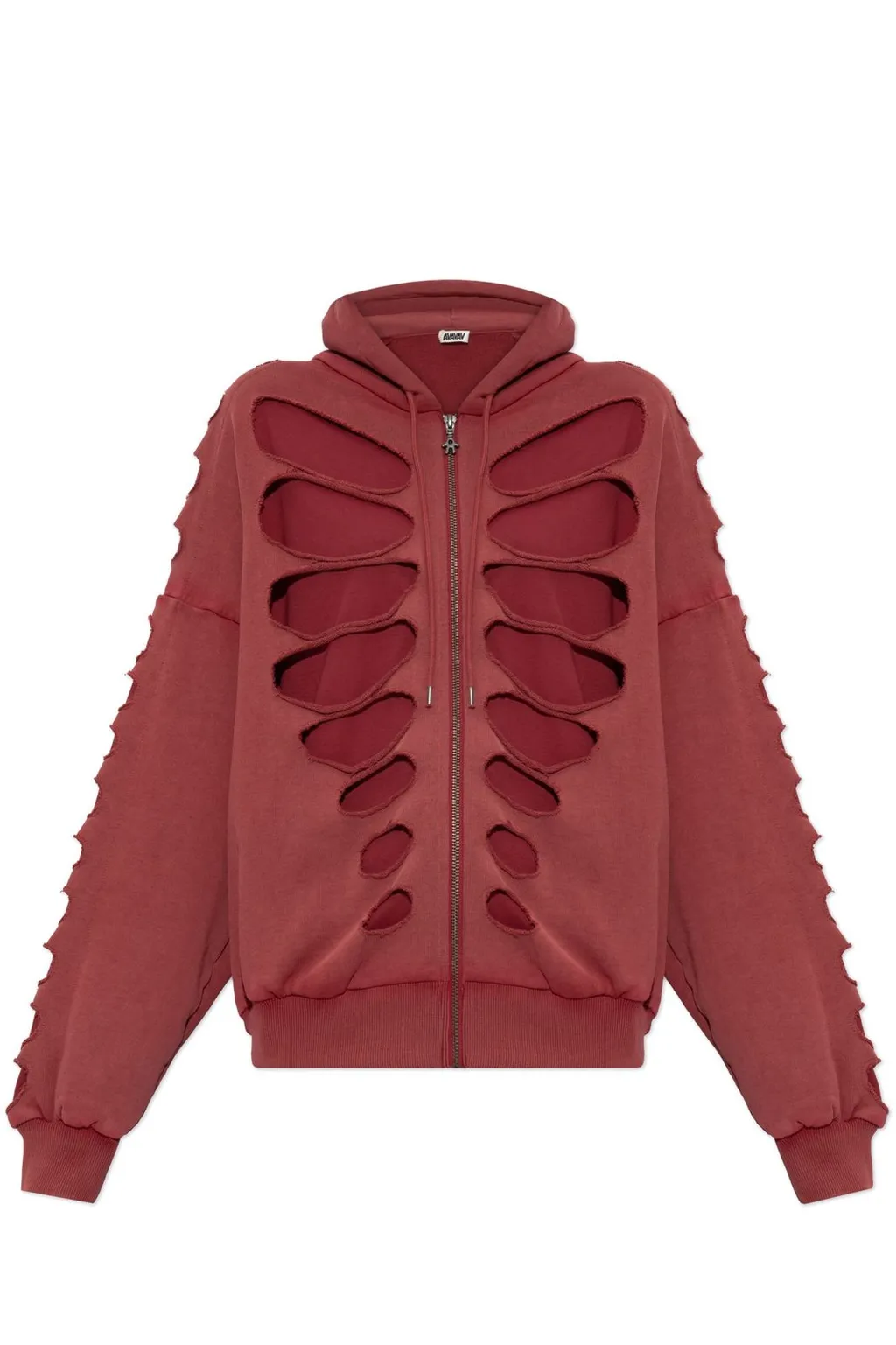 Cut-Out Zip-Up Sweater