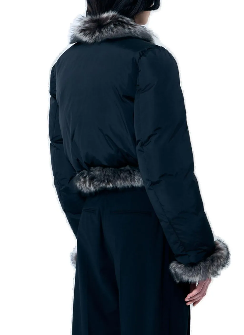 Fur Trim Cardigan Puffer Coat