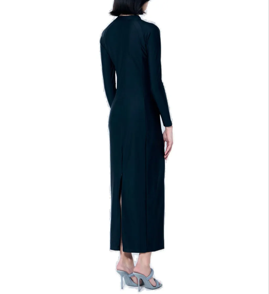 Ruched Wide V-Neck Maxi Dress