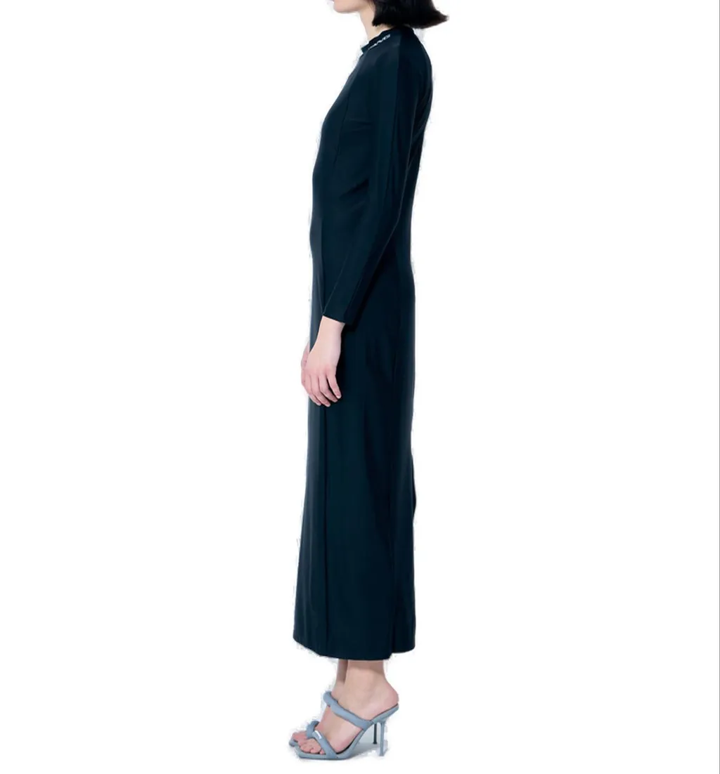 Ruched Wide V-Neck Maxi Dress