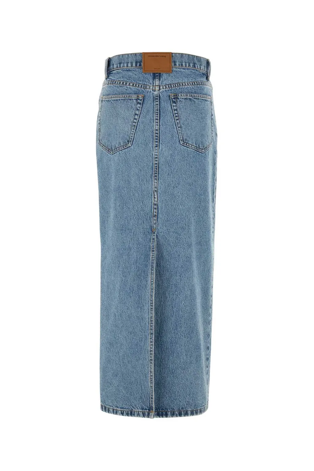 Rear Slit Denim Skirt