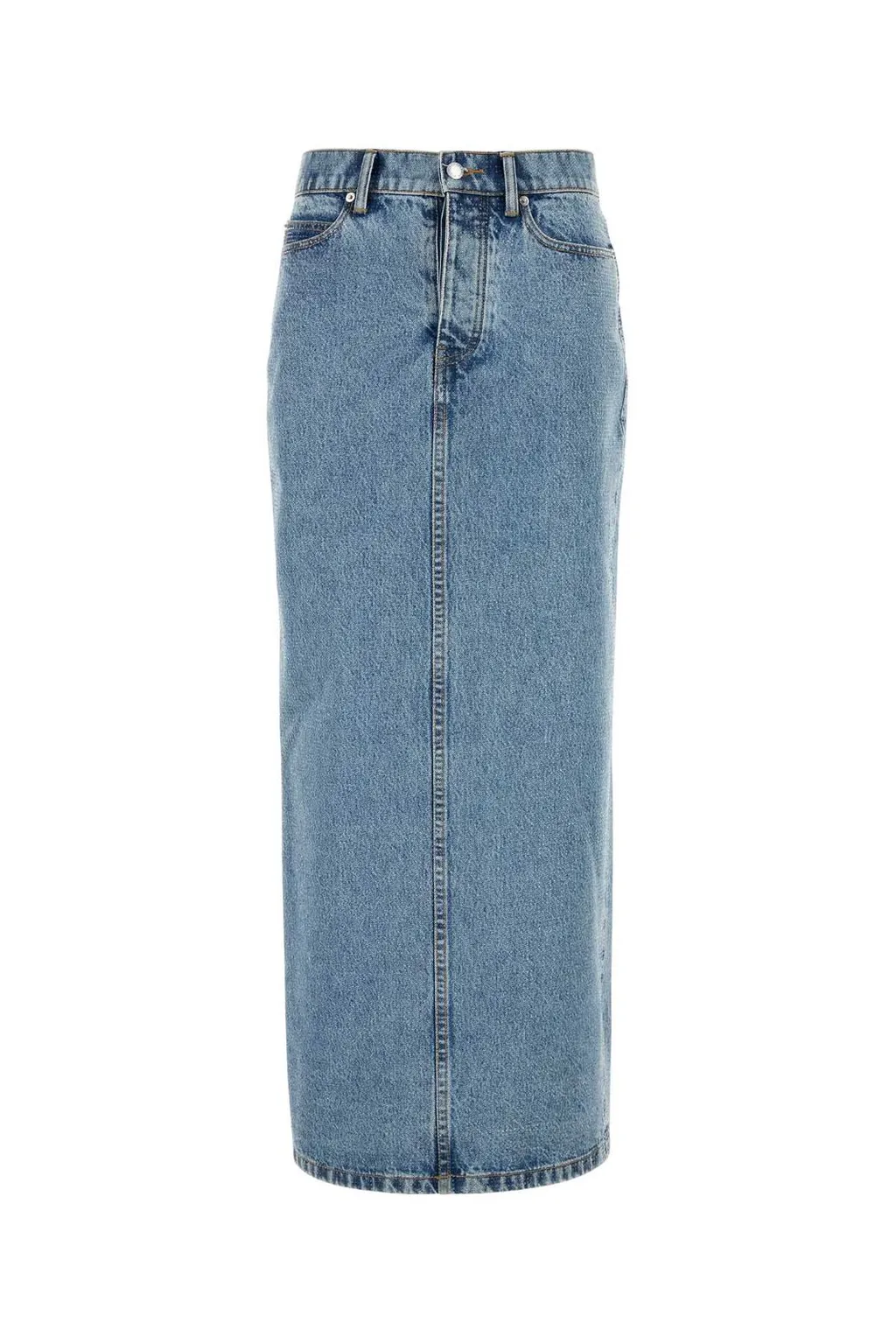 Rear Slit Denim Skirt