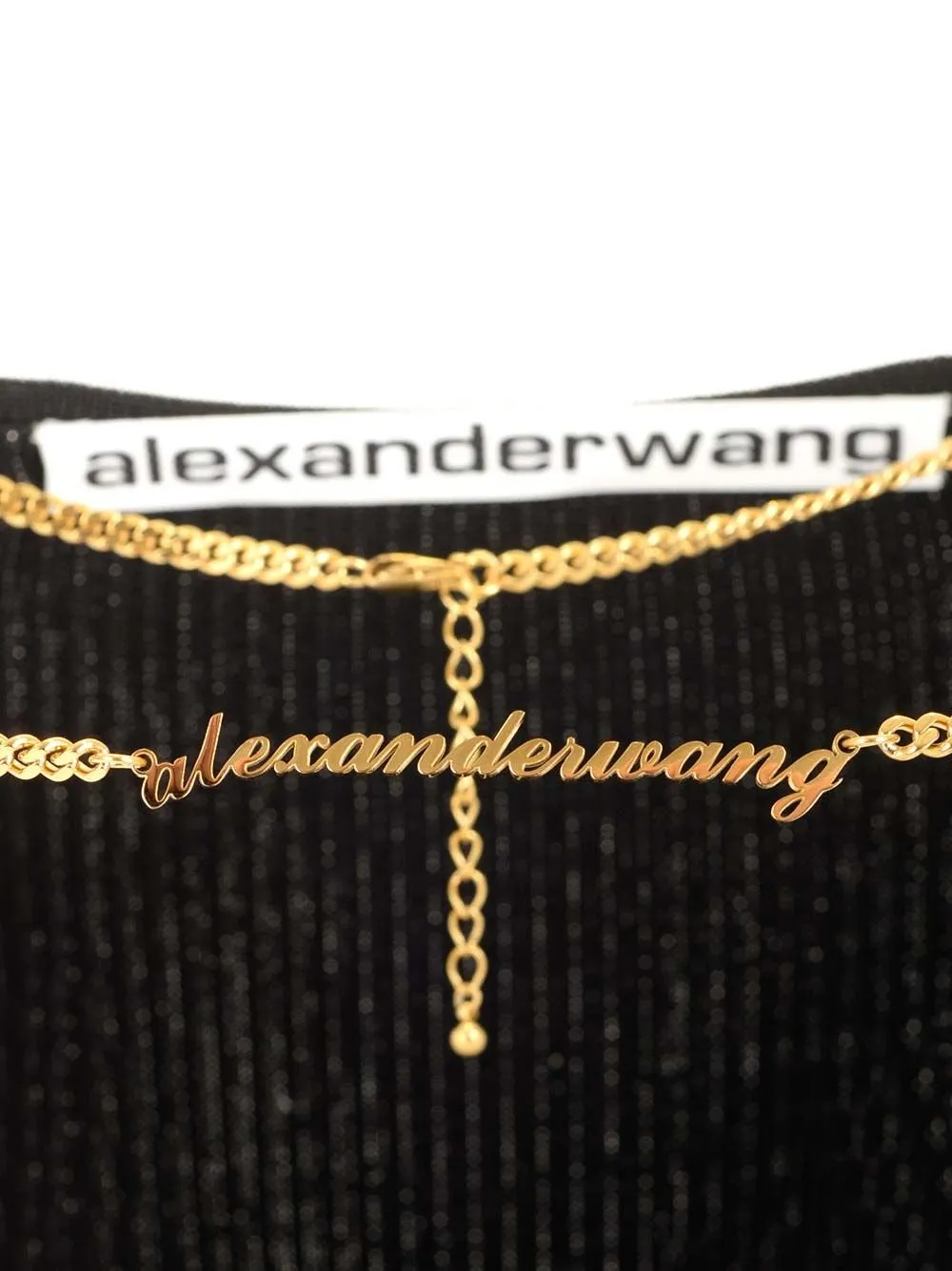 V-Neck Chain-Detailed Maxi Dress