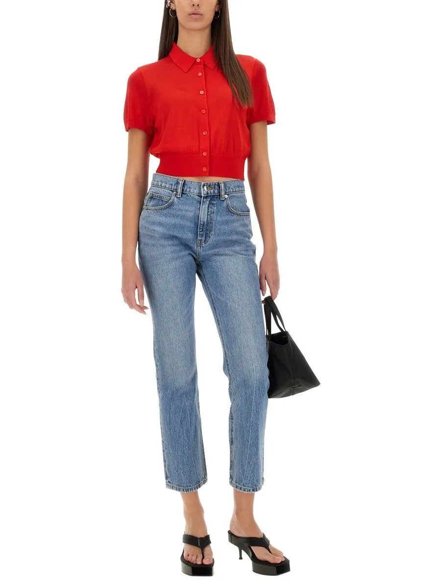 High-Waist Cropped Jeans