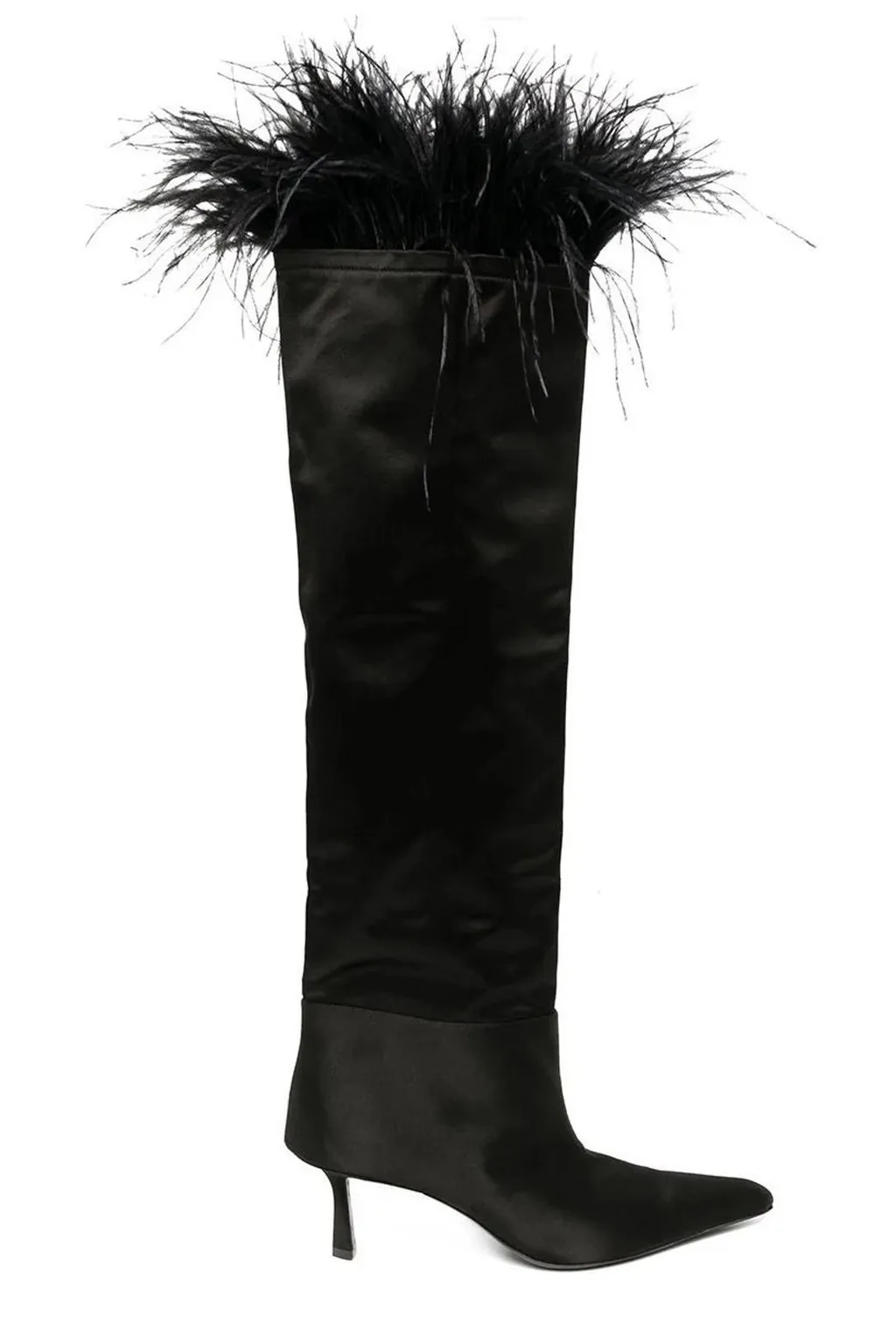 Fluffy Detailed Pointed-Toe Boots