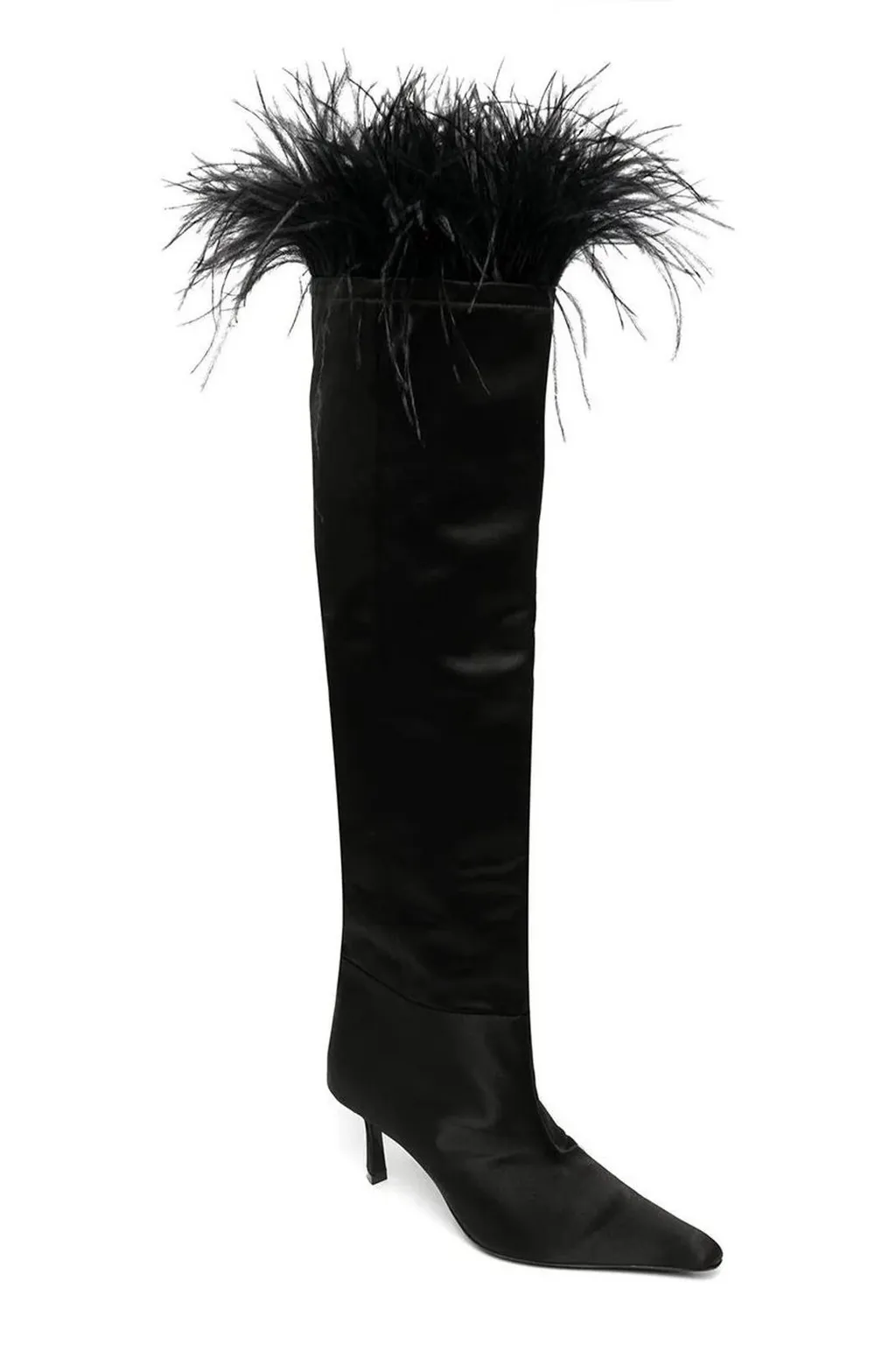 Fluffy Detailed Pointed-Toe Boots