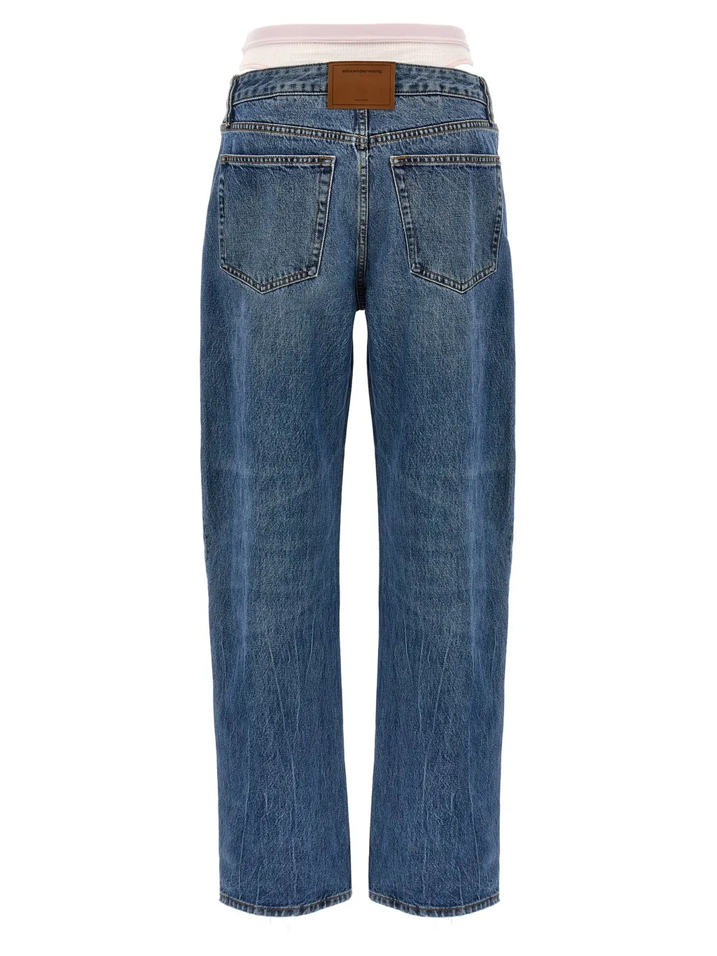 Layered Underwear Straight-Leg Jeans