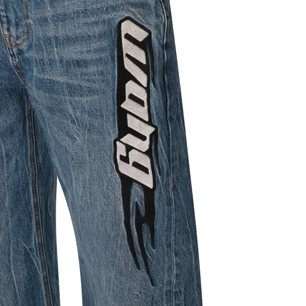 Blade Logo-Embroidered Balloon Jeans