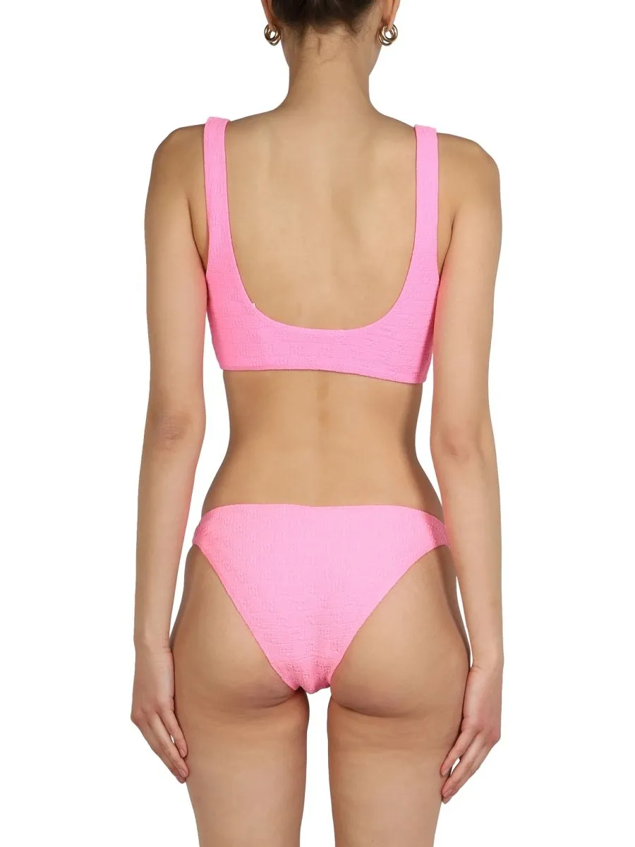 Textured Logo Jersey Bikini Bottom
