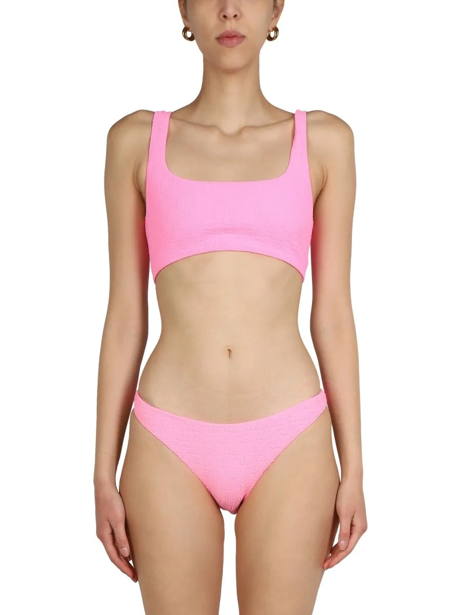 Textured Logo Jersey Bikini Bottom