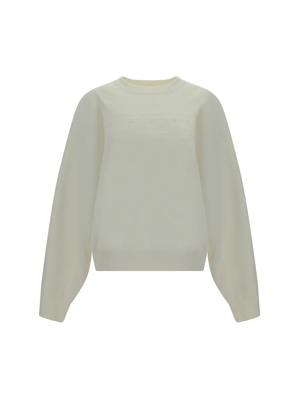 Logo Embossed Ribbed-Knit Jumper
