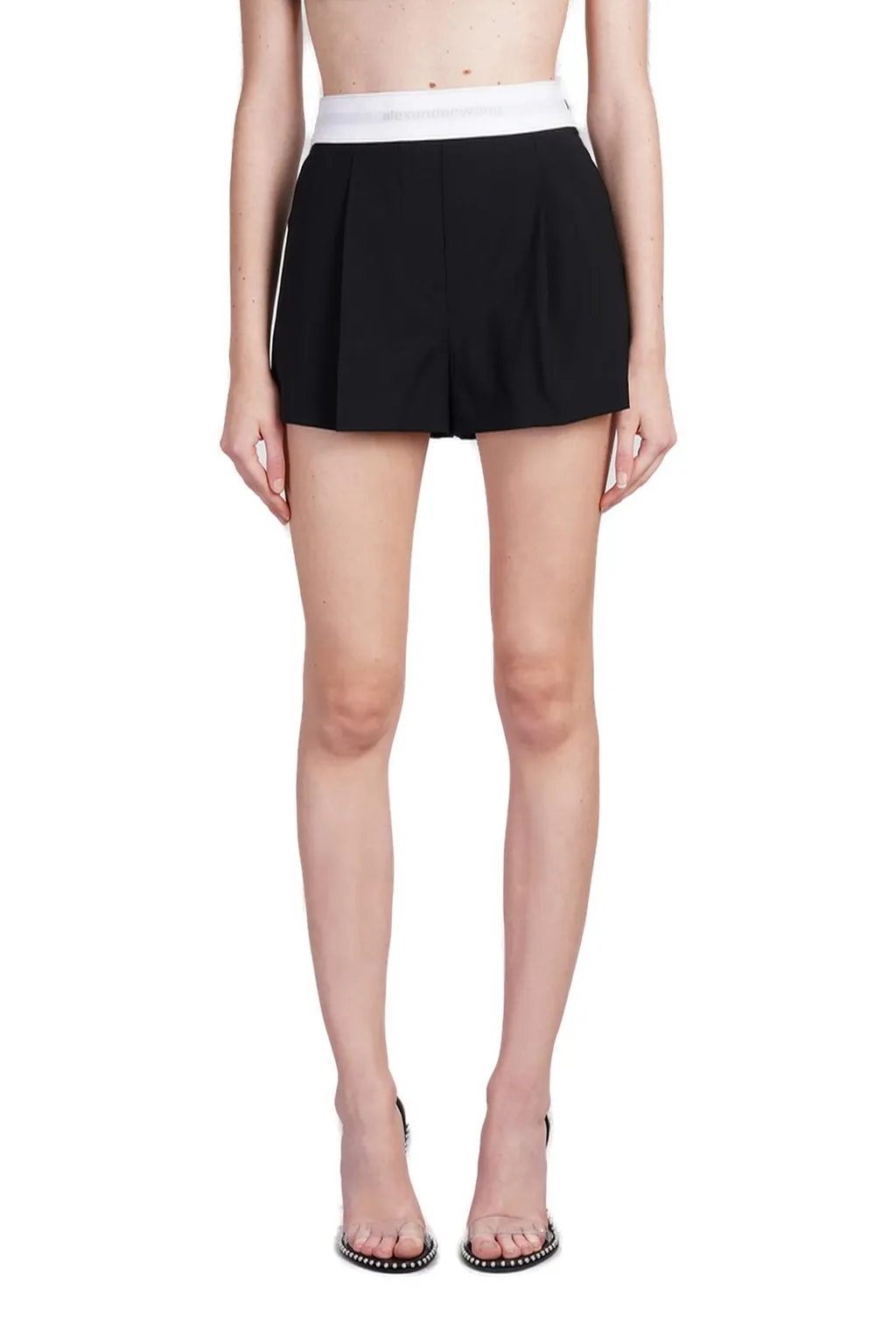 High-Waist Pleated Shorts