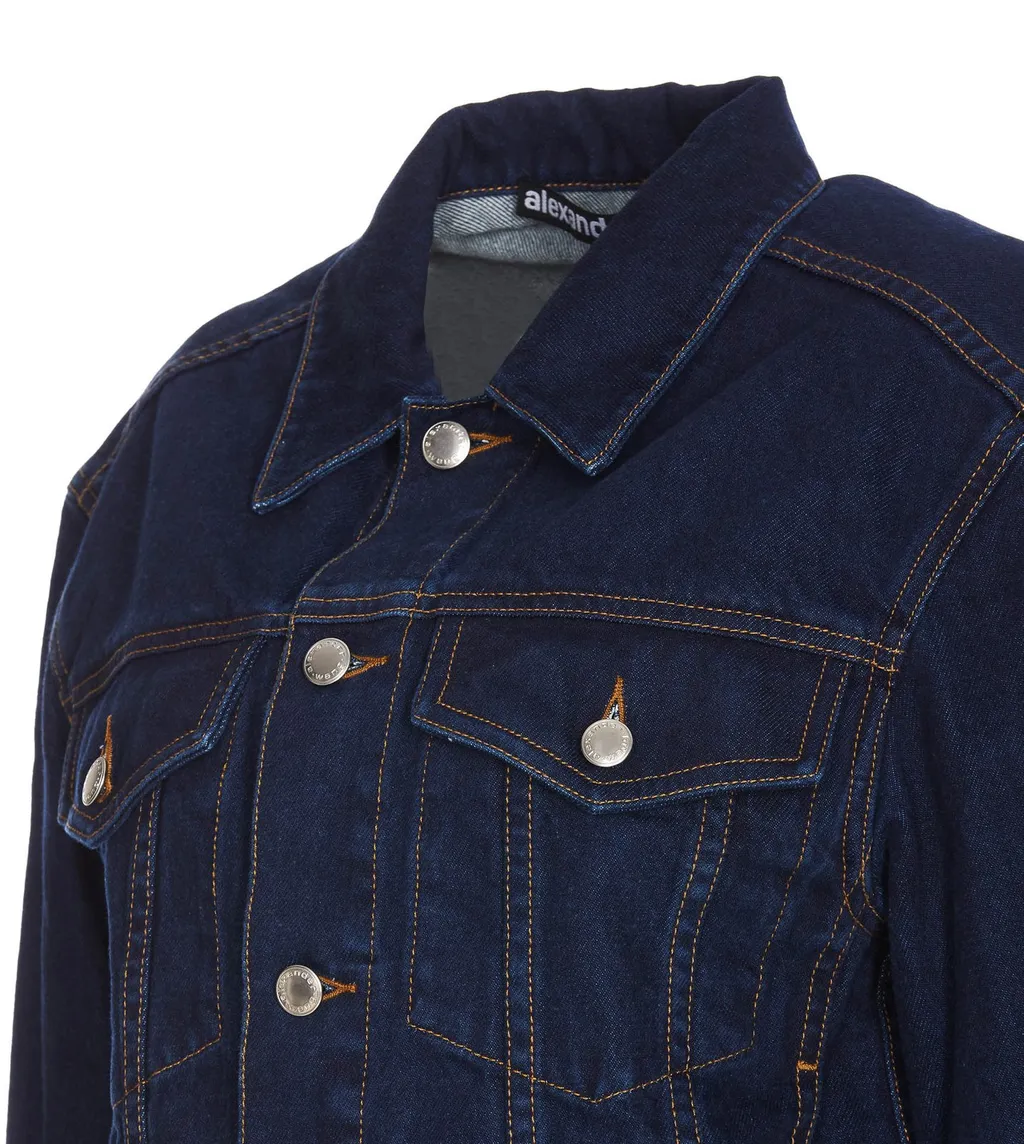 Collared Button-Up Denim Jacket