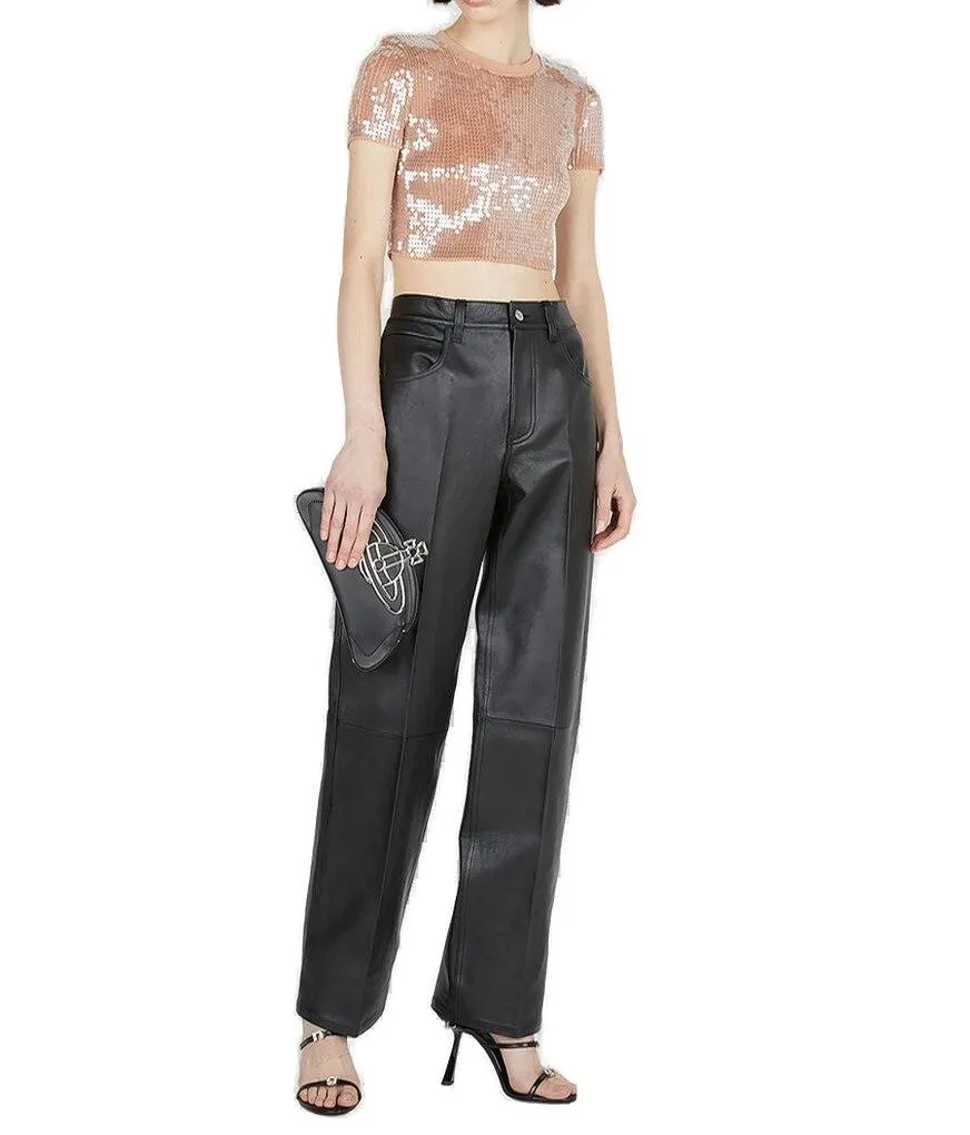 Sequin Embellished Crewneck T-Shirt