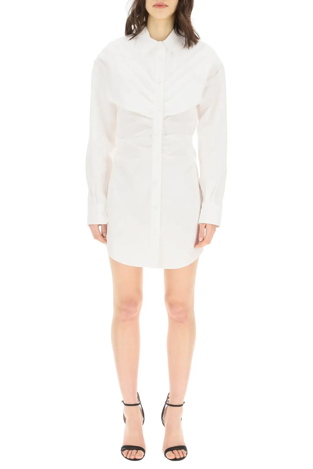 Draped Hourglass Mini Shirt Dress