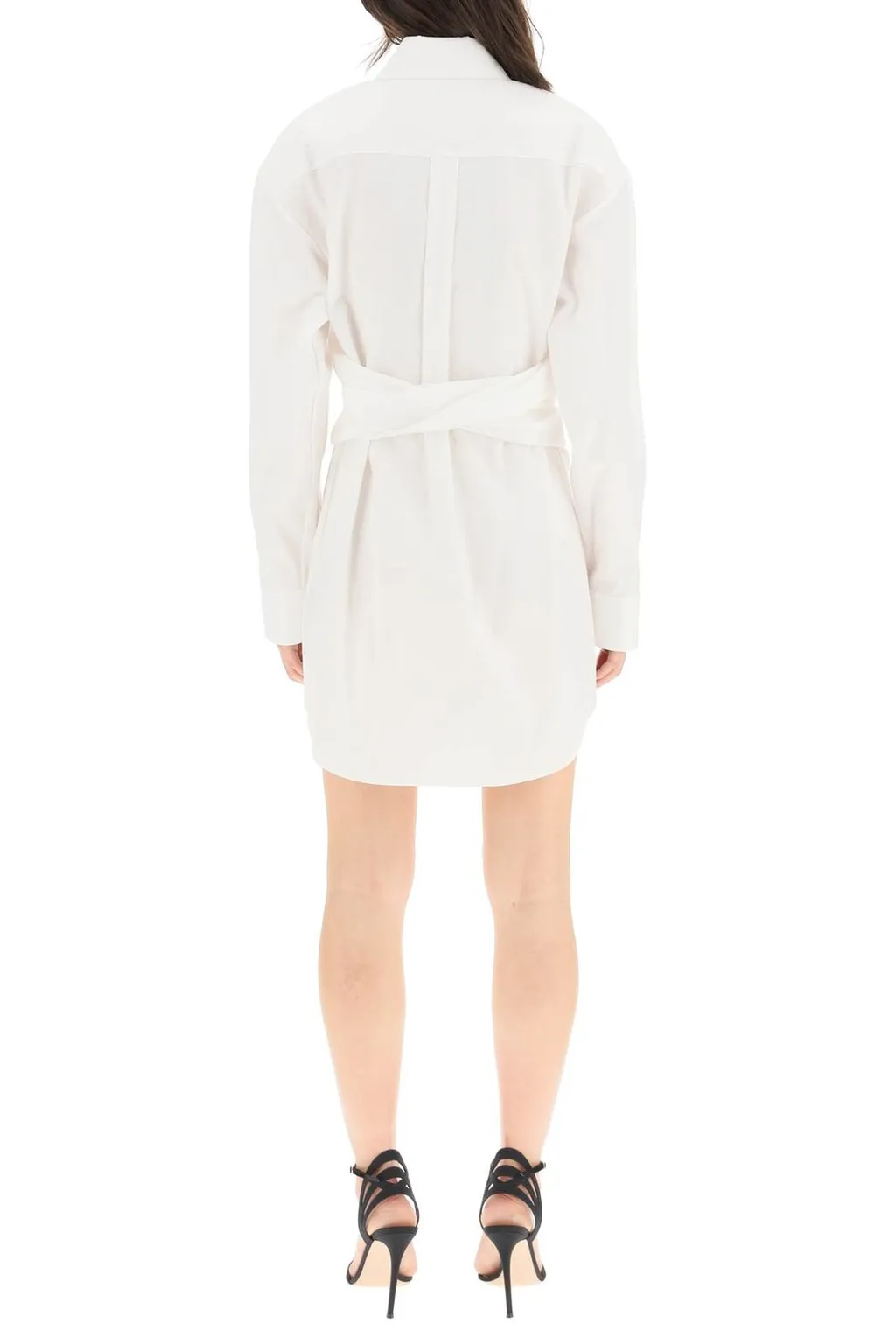 Draped Hourglass Mini Shirt Dress