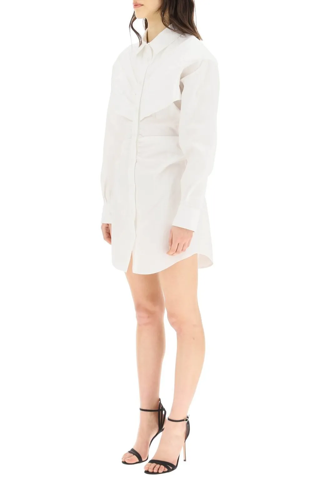 Draped Hourglass Mini Shirt Dress