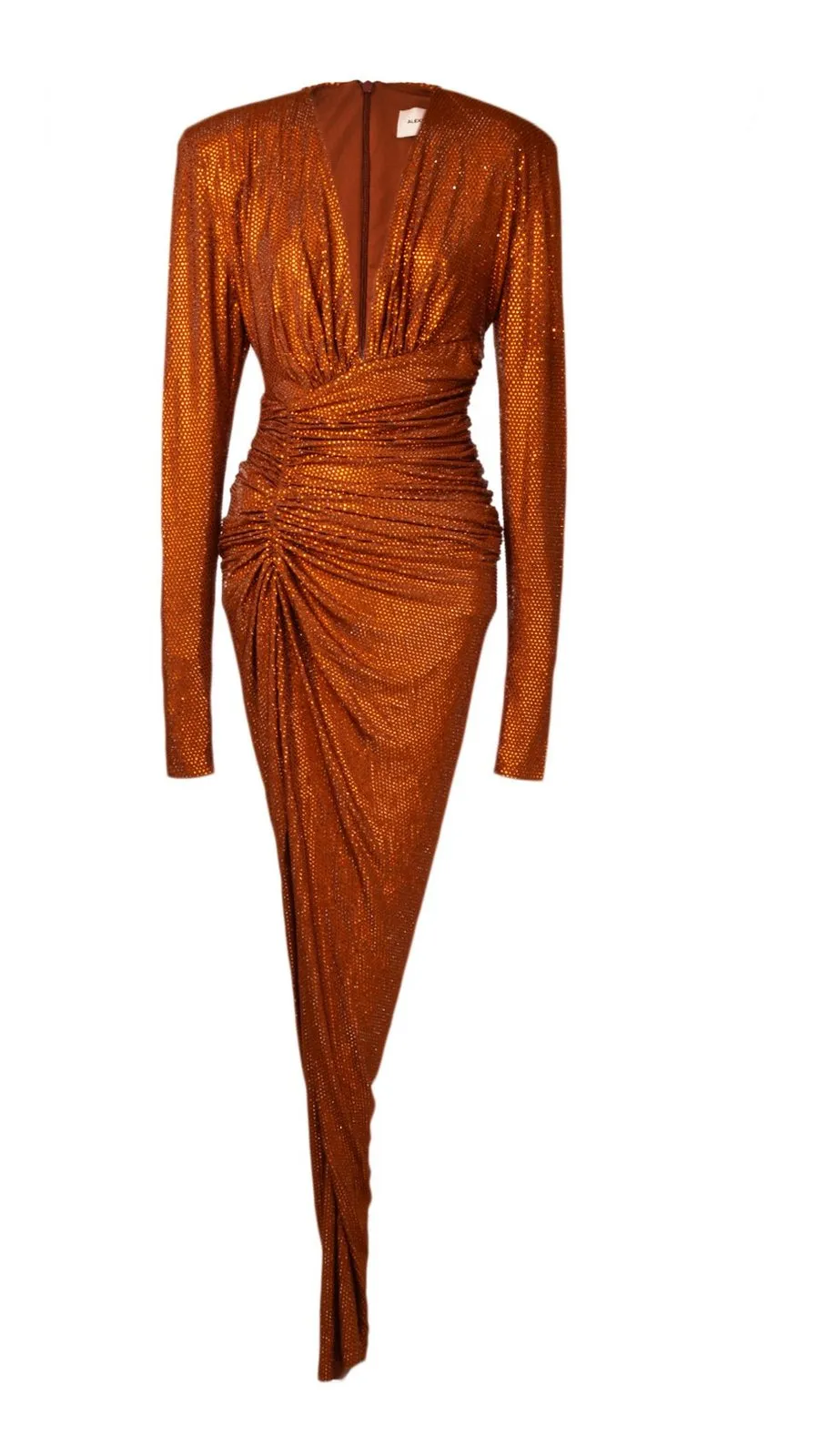 Embellished V-Neck Ruched Gown