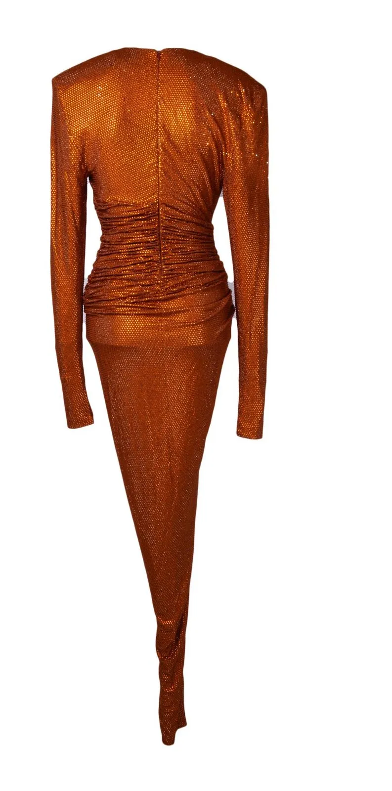 Embellished V-Neck Ruched Gown
