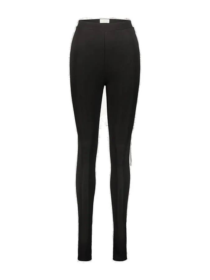High-Waist Skinny Velvet Leggings