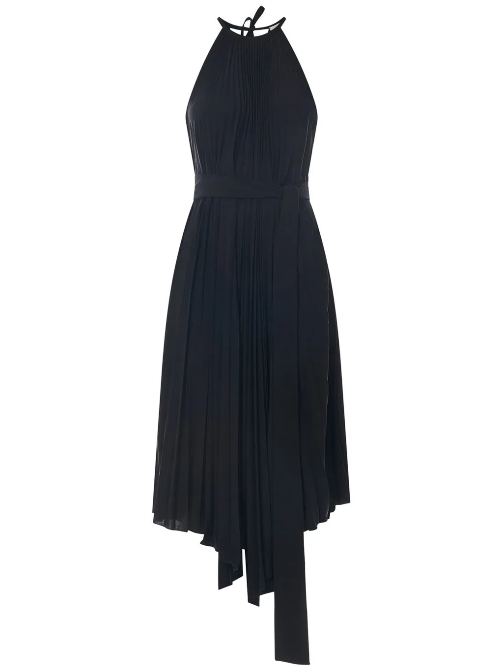 Halterneck Pleated Midi Dress