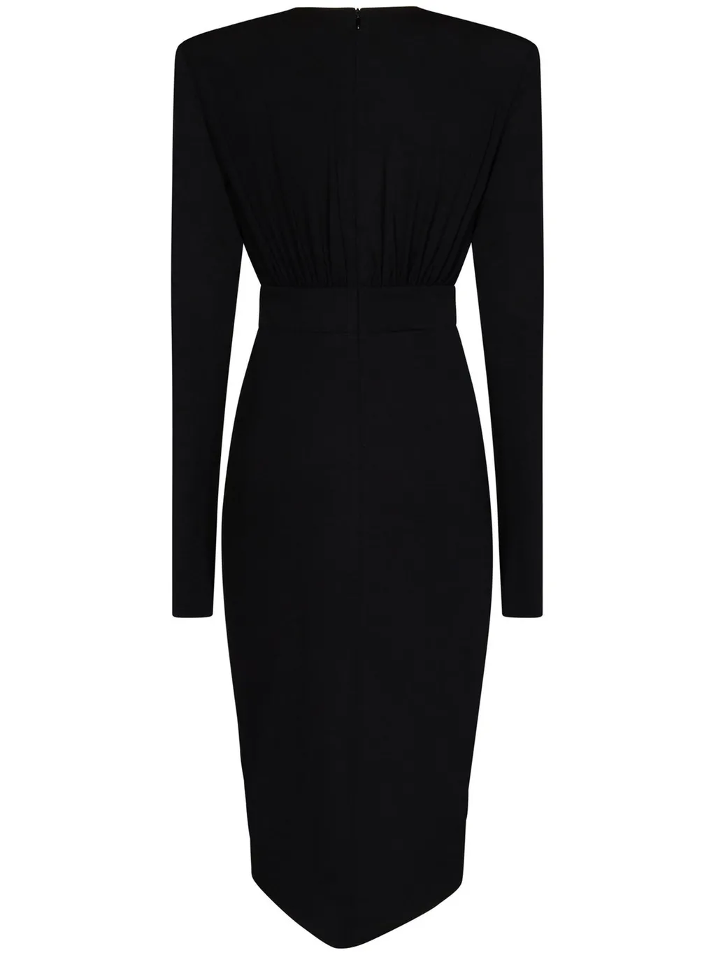 Gathered V-Neck Midi Dress
