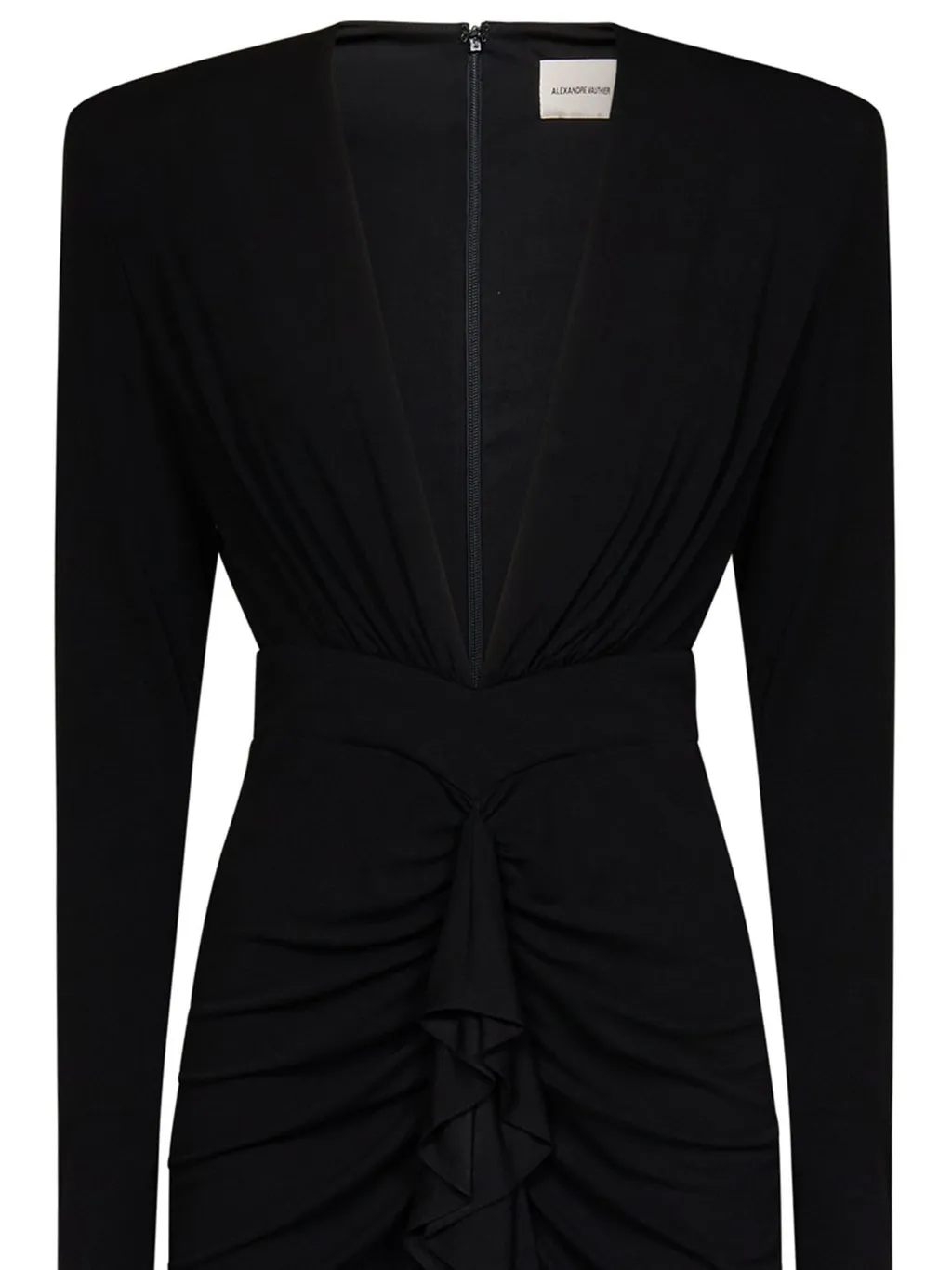 Gathered V-Neck Midi Dress