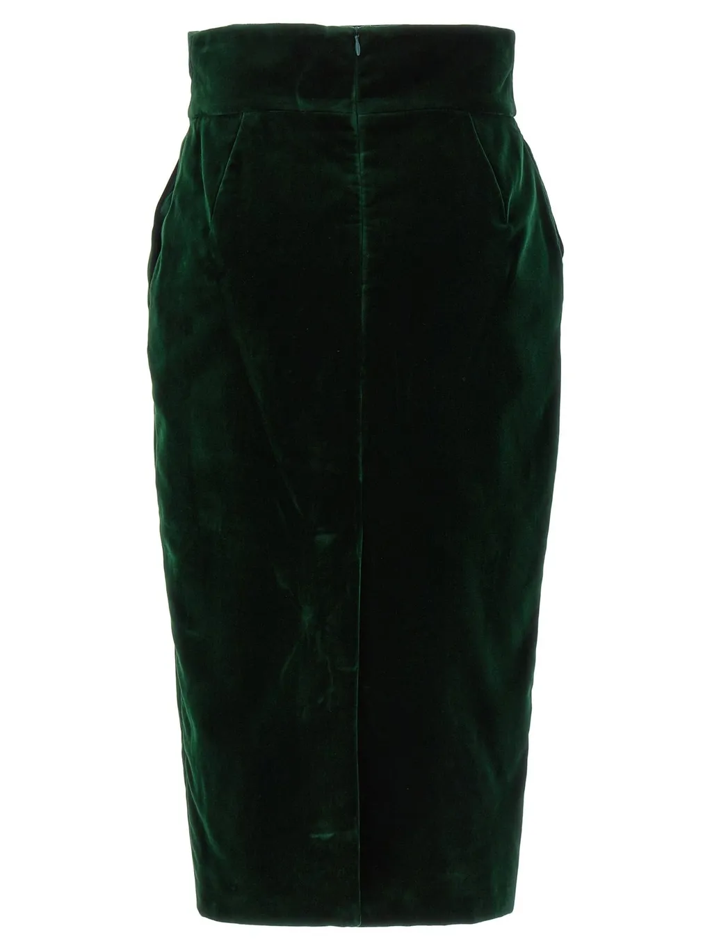 High Waist Velvet Midi Skirt