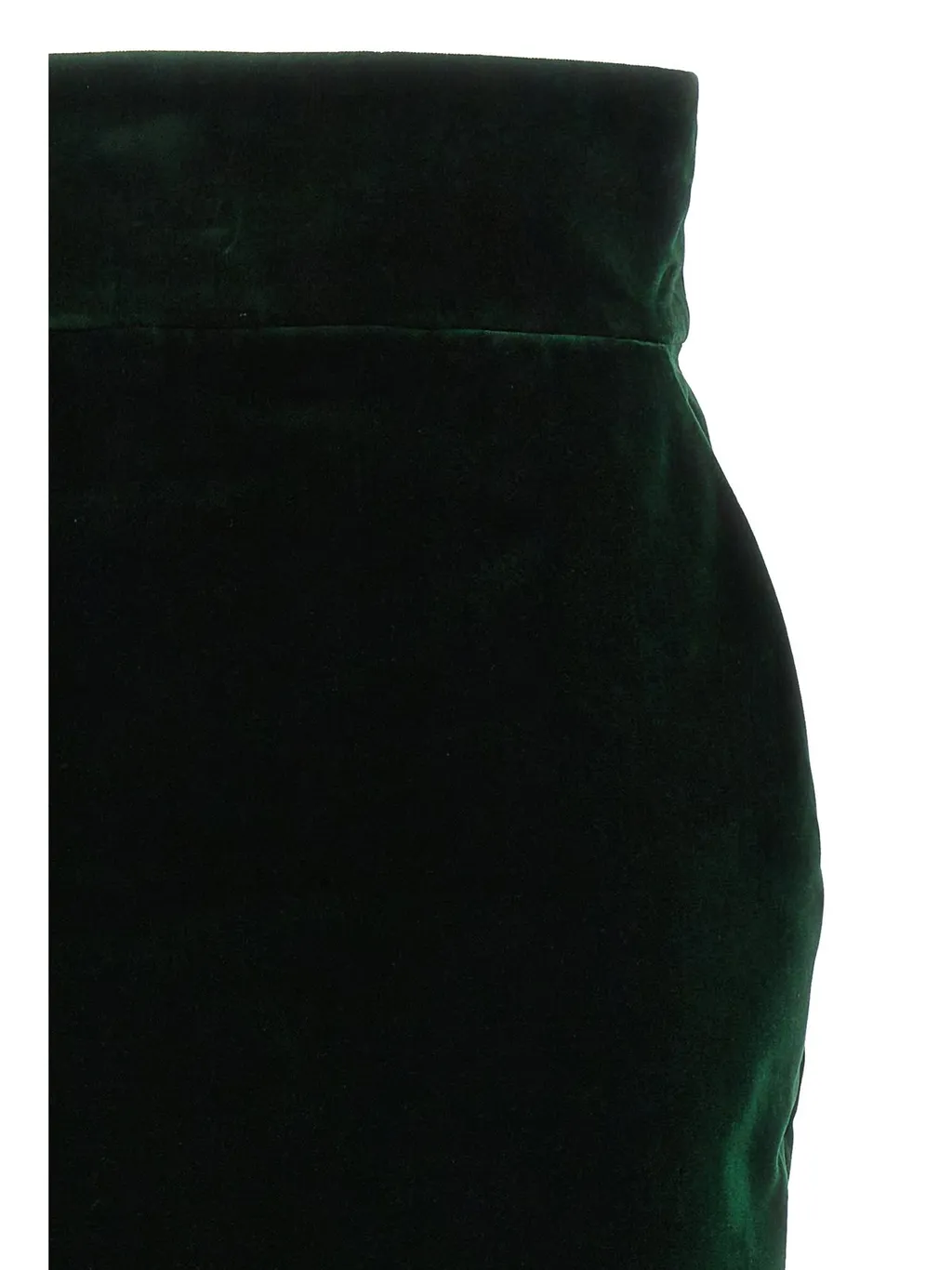 High Waist Velvet Midi Skirt