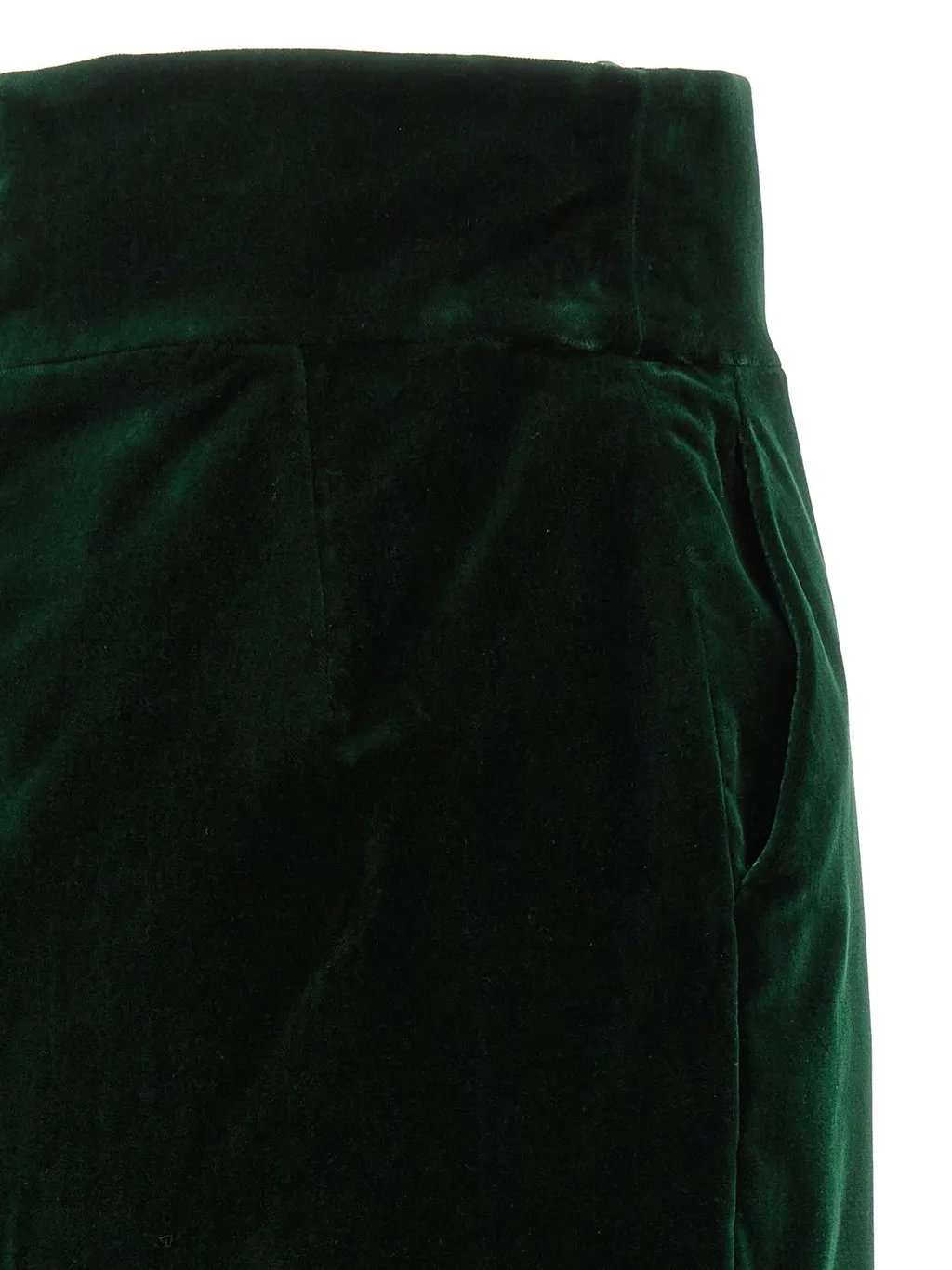 High Waist Velvet Midi Skirt