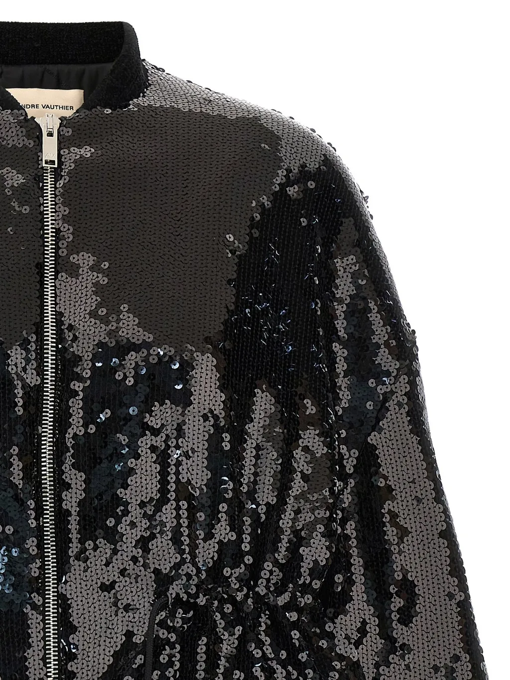 All-Over Sequin Embellished Bomber Jacket