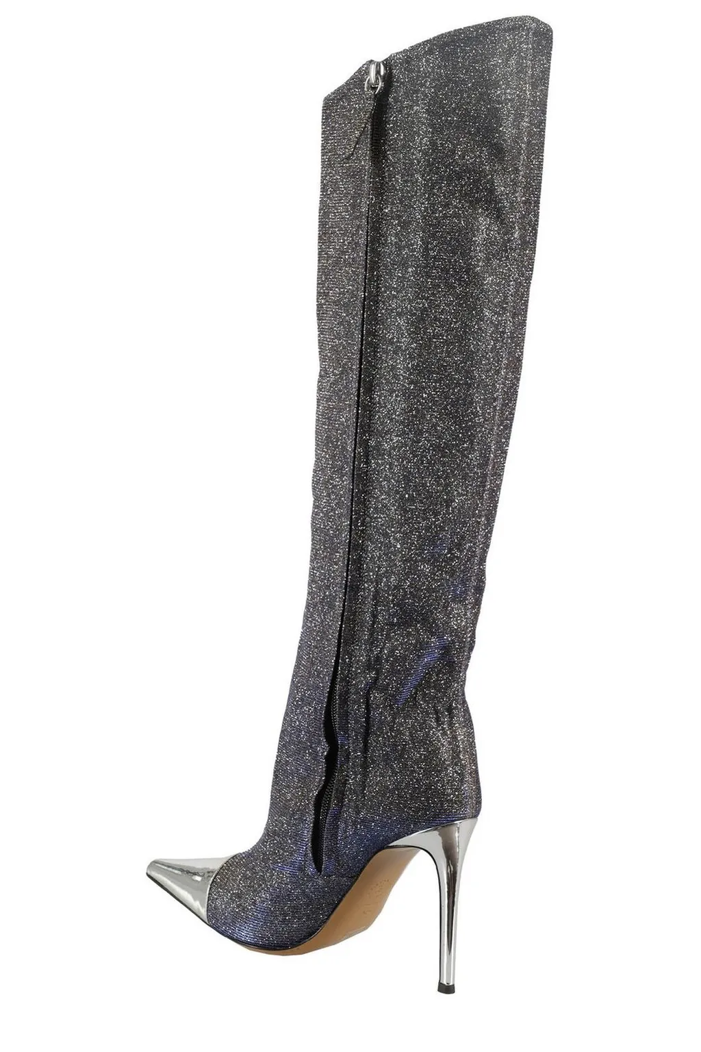 Pointed-Toe High-Knee Boots