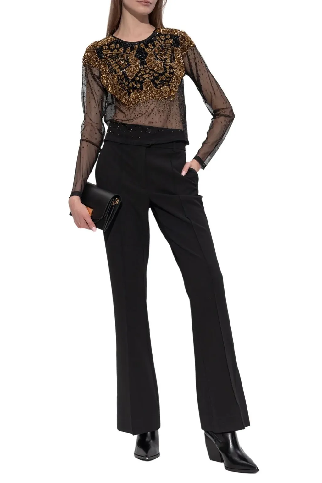 Greta Embellished Sheer Top