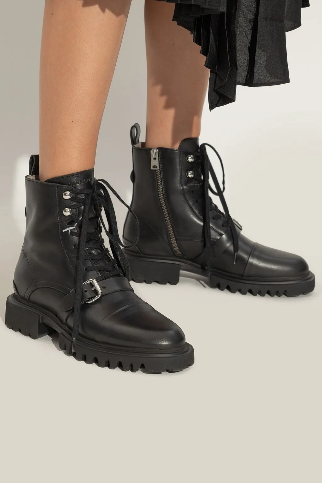 Tori Buckled Lace-Up Boots