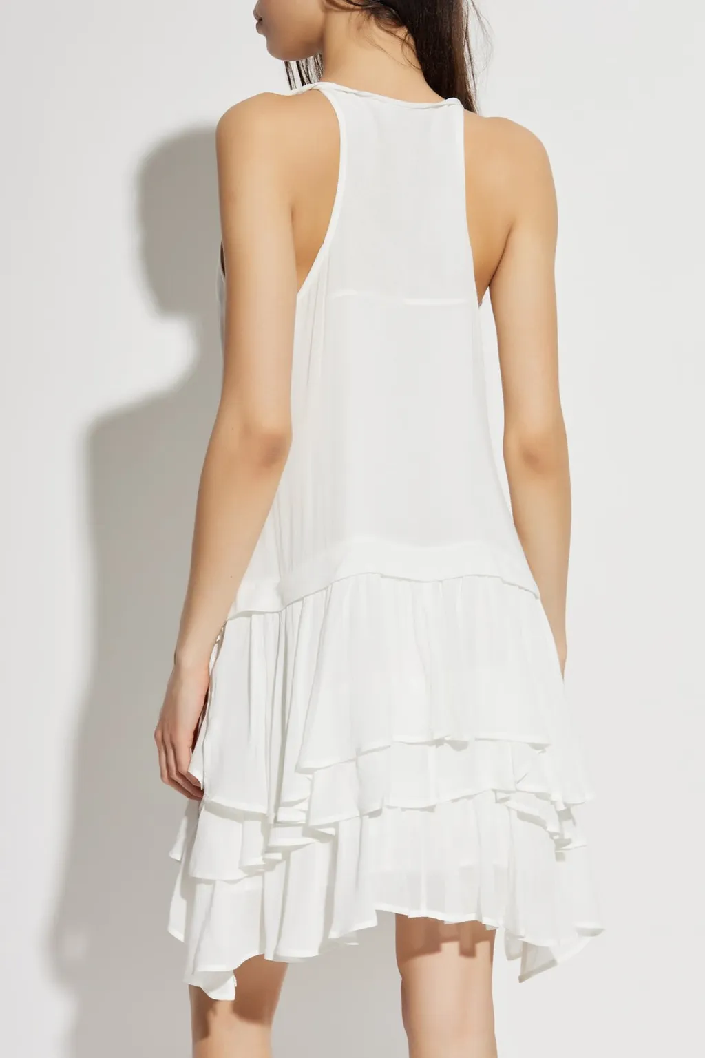 Ruffled Asymmetric Mini Dress