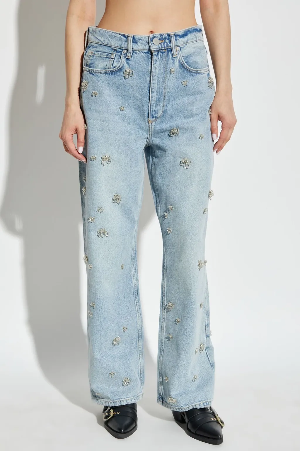 Embellished Straight Leg Jeans
