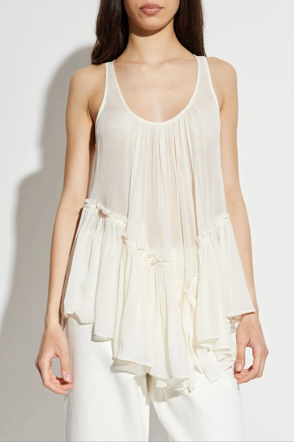 Asymmetric Ruffle Tank Top