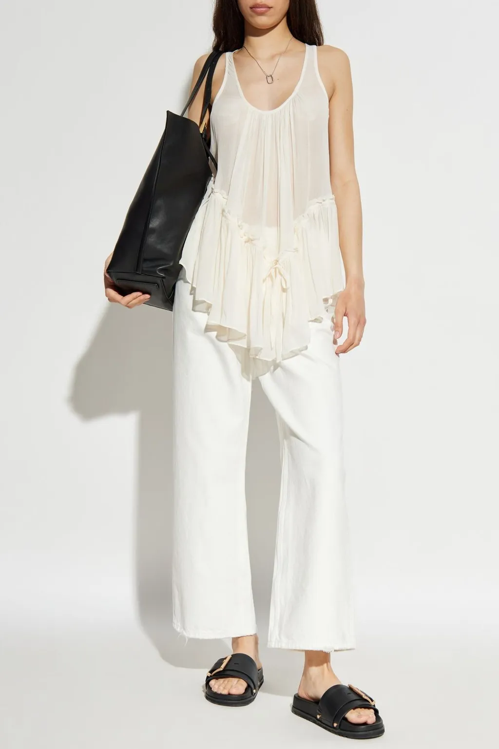 Asymmetric Ruffle Tank Top
