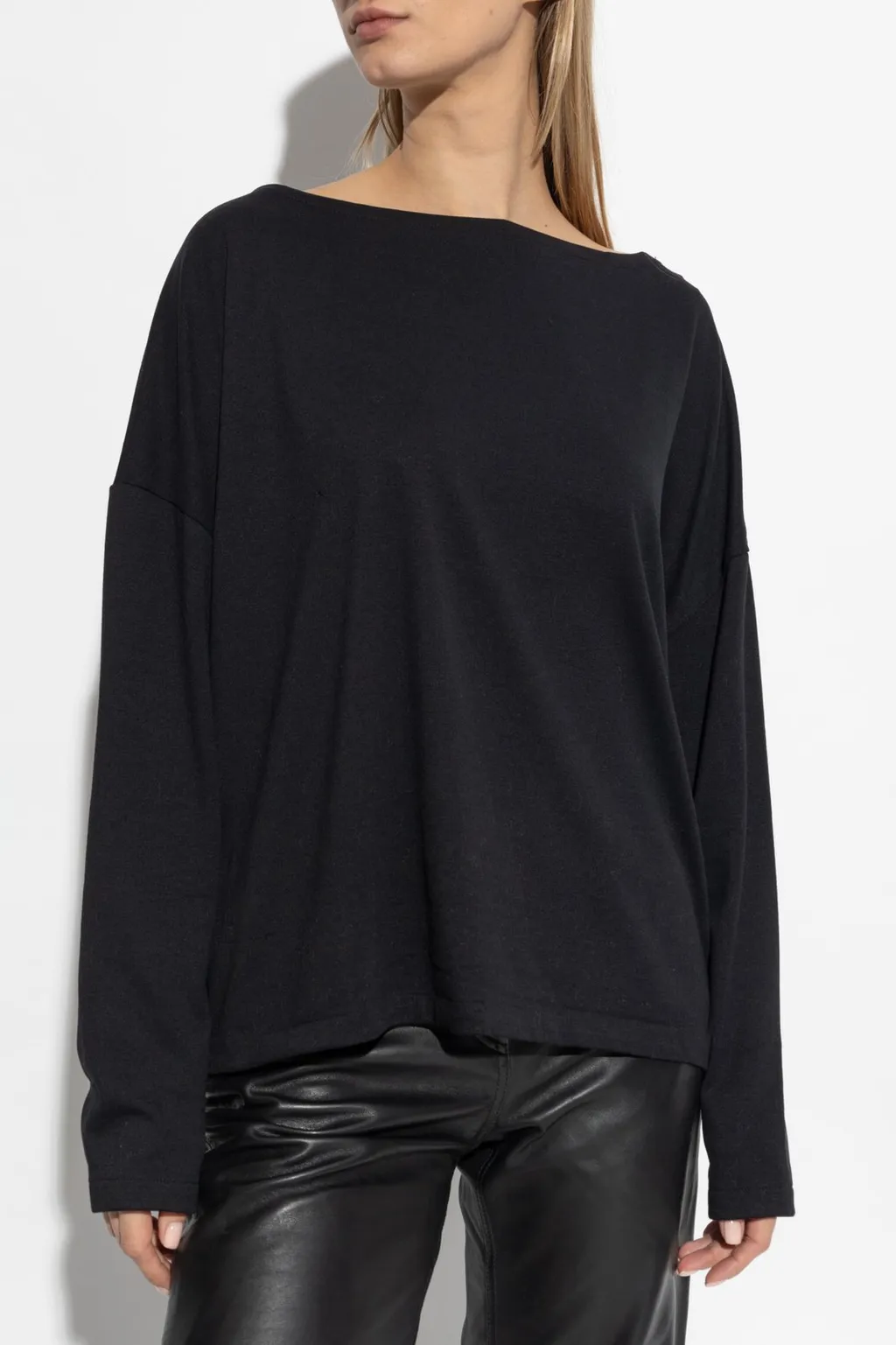 Relaxed Fit Boat Neck Top