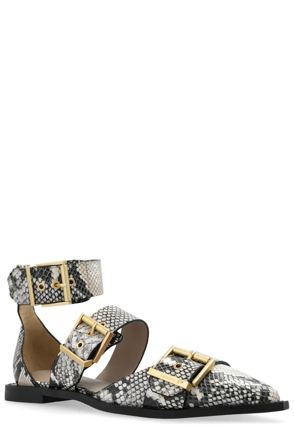 Embossed Pointed Toe Flats