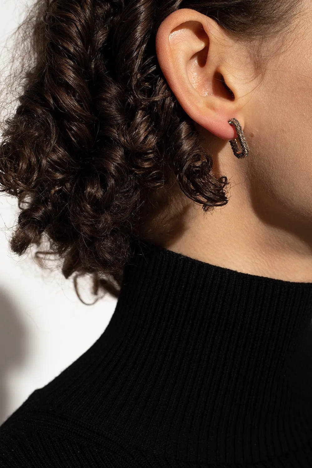 Crystal Embellished Hoop Earrings