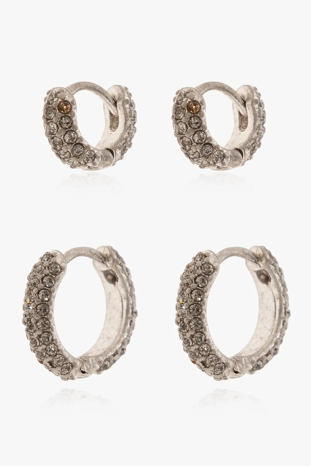 Crystal Embellished Hoop Earrings
