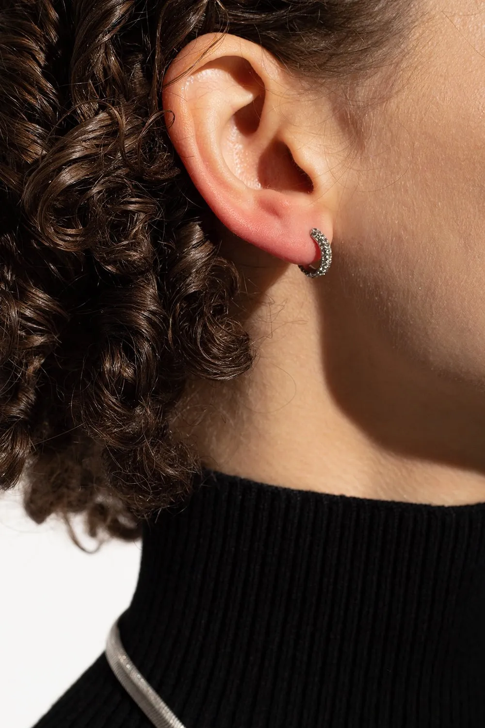 Crystal Embellished Hoop Earrings