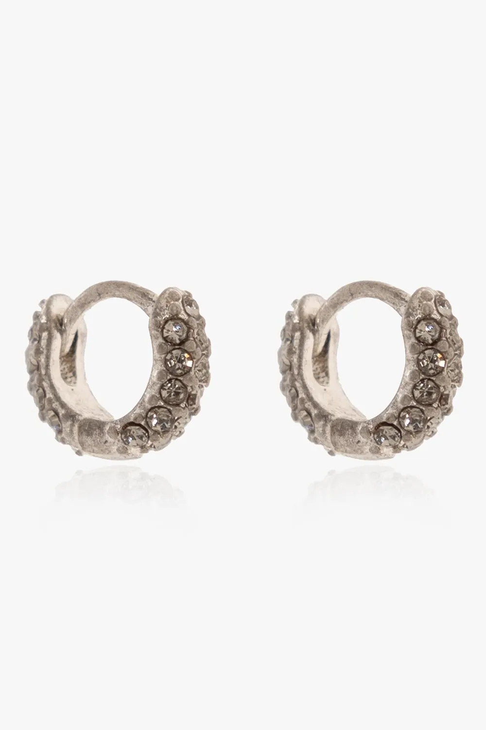 Crystal Embellished Hoop Earrings