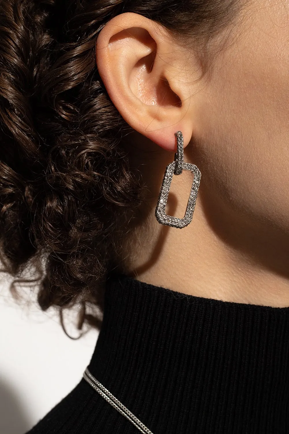 Geometric Crystal Drop Earrings