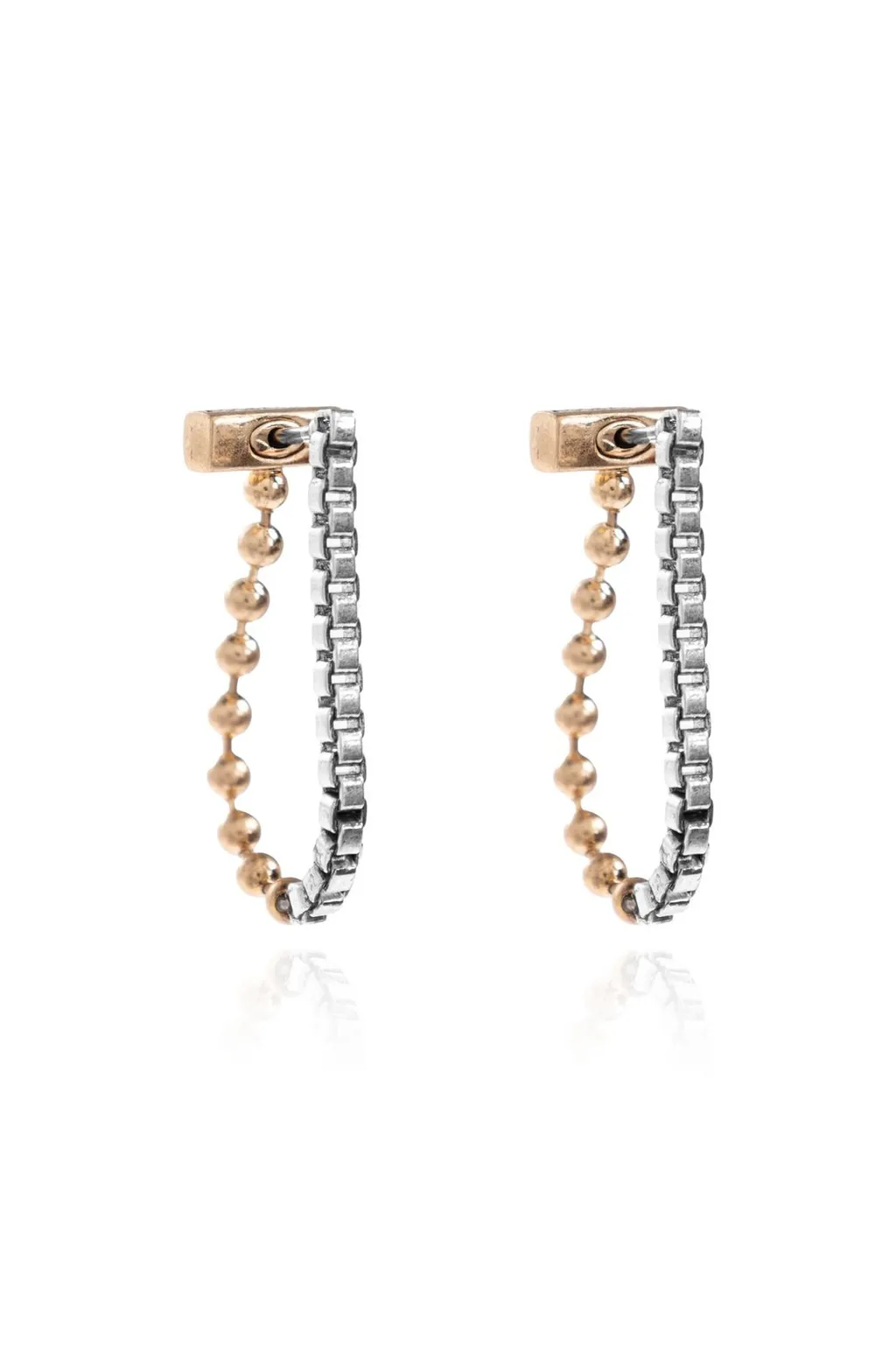 Modern Chain Hoop Earrings