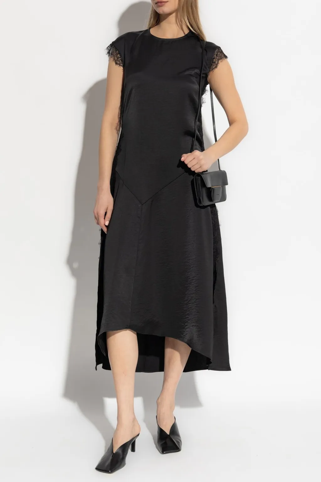 Lace Trim Asymmetric Dress