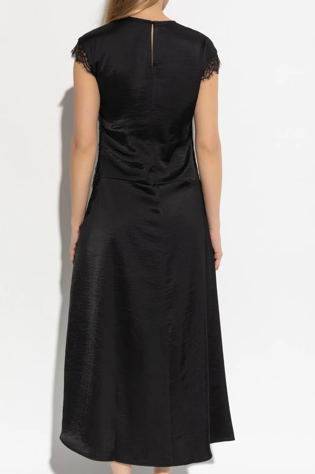 Lace Trim Asymmetric Dress