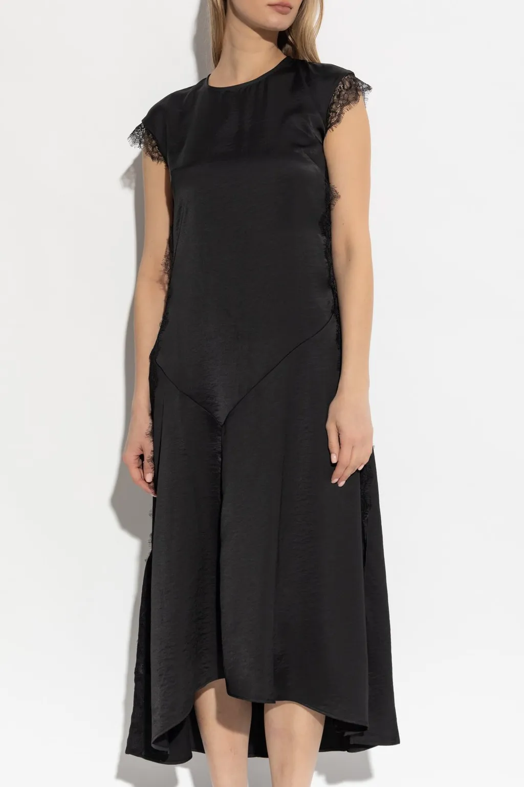 Lace Trim Asymmetric Dress